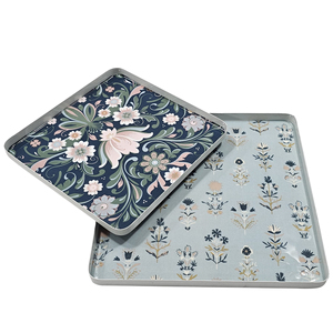 Vente chaude Écologique Fer Forme Carrée Assiette Plat Ensemble de Deux Émail de Couleur pour La Maison Cuisine Hôtel Utilise - Product Image 1