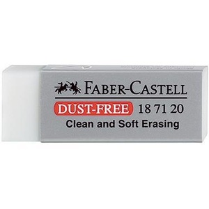 Borrador sin Polvo Faber-Castell para Lápices/Lápices de Colores, Plástico Blanco, 2.2 x 1.2 x 6.2 cm - Product Image 1