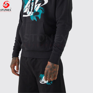 เสื้อกันหนาวมีฮู้ดแขนยาวสำหรับผู้ชาย, สินค้ามาใหม่เสื้อกันหนาวลายทางพิมพ์ลายสำหรับใส่วิ่งลำลองสีพื้นสำหรับฤดูหนาว - Product Image 3