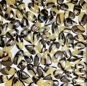 Precio al por mayor Natural amarillo septarian cabujón piedra preciosa tamaño personalizable joyería suelta hacer piedras de cristal - Product Image 1