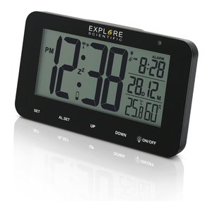 Explore Scientific <b>Digital</b> Alarm <b>Clock</b> With Backlight And Temperature Display For Desk Use - Product Image 1