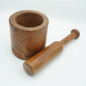 Hermoso mortero y Maja de madera en tamaños personalizados, mortero y Maja de madera artesanal, mortero y Maja de madera al por mayor - Product Image 1