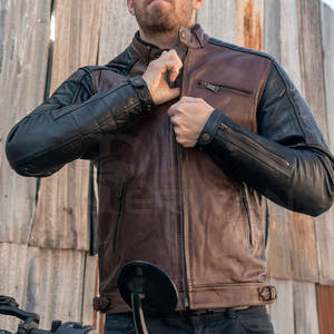 แจ็คเก็ตมอเตอร์ไซค์หนังแท้ ราคาดีที่สุด สำหรับผู้ชาย ผลิตตามสั่ง ขายออนไลน์ แจ็คเก็ตมอเตอร์ไซค์ผู้ชาย - Product Image 4