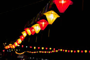 Linterna de seda para el Festival de Año Nuevo, farol de tela de seda de bambú colgante tradicional vietnamita, faroles de seda de estilo Vintage - Product Image 4