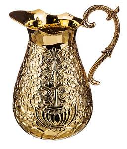 Jarra de Cobre Grabada a Mano con Asa de Latón, Jarra de Agua Premium para Decoración del Hogar, Hotel y Restaurante - Product Image 1