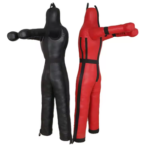 Mannequin de grappling BJJ robuste sur pied avec base remplissable d'eau/sable anti-basculement pour entraînement aux soumissions/lancer, étui en cuir vide - Product Image 3
