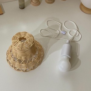 โคมไฟติดเพดานรูประฆังสานมือโคมไฟระย้าหวายธรรมชาติสำหรับตกแต่งภายในสไตล์โบฮีเมียนสมัยใหม่ดีไซน์แบบชนบท - Product Image 5