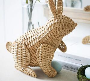 Lapin décoratif en rotin fabriqué au Vietnam matériau écologique utilisé pour la décoration de la maison ornements en gros - Product Image 4