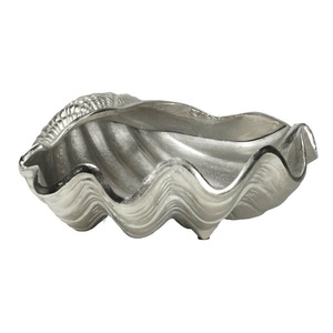 Bol à fruits moderne en argent poli décoratif pour centre de table, aluminium de haute qualité, écologique, pour les fêtes - Product Image 1
