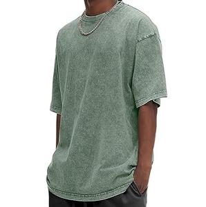 260 GSM Color sólido lavado ácido sol se desvaneció hombres camisetas adultos Boxy camisas peso pesado lejía Vintage piedra lavada camiseta para hombres - Product Image 2
