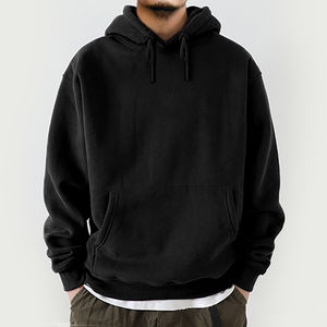 Venta al por mayor personalizado en blanco peso pesado francés Terry Sudadera con capucha de gran tamaño esencial bordado Puff impresión Sudadera con capucha para hombres - Product Image 5