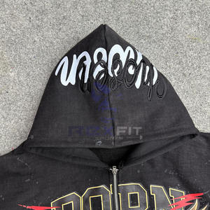 Top Qualité Logo Privé Le Plus Demandé Fermeture Éclair À Capuche Puff Imprimé Fabriqué En Usine Pas Cher Prix Hoodies Hommes Hommes Hoodies - Product Image 3