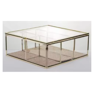 Jewelry & Bangle <b>Box</b> for Women Premium Metal & Glass Storage <b>Box</b> <b>Bride</b> Storage <b>Box</b> with Transparency Design Wedding Gifting Item - Product Image 3