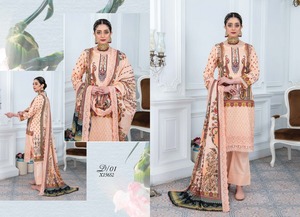 Meilleures ventes de designers pakistanais 100% costumes de pelouse Jacquard motif solide grande taille prix de gros - Product Image 2