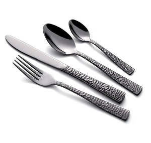 Cuillère à dessert en acier miroir 4 pièces en gros ensembles de cuillères de restauration en acier en vrac noir mat poli meilleur prix - Product Image 3