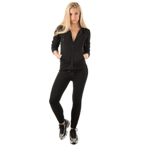 Conjunto Deportivo Ligero con Capucha para Mujer, Pantalones Jogger de Color Sólido con Cierre Frontal, Manga Larga, Ropa Casual de Invierno Transpirable - Product Image 3