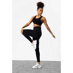 Leggings de sport noirs sans couture à taille haute, style décontracté - Product Image 1