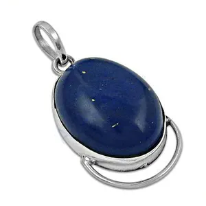 Colgante de Plata 925 con Lapislázuli para Mujer, Chapado en Rodio, Joyería de Piedras Preciosas en Oro Blanco con Estilo Religioso y Patrón Numérico - Product Image 2