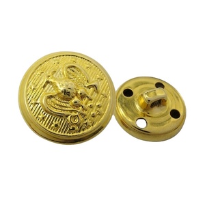 Botón de latón para ropa uniformes alta calidad redondo oro blanco 24Mm 2 agujeros ropa Botón de latón para ceremonial - Product Image 2