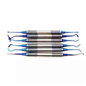 Juego de instrumentos quirúrgicos dentales restauradores de relleno compuesto quirúrgico dental recubierto de titanio azul de acero inoxidable de alta calidad - Product Image 5