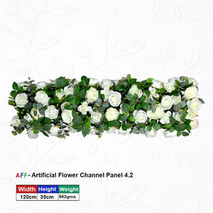 <b>Artificial</b> Flower Factory Pure Ivory & Sage Eucalyptus Channel Panel White <b>Peony</b> & Rose Row 120cm Premium Botanical - Product Image 1