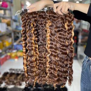 Highlight Color Cheveux bruts bouclés birmans 100% Extensions de cheveux humains vietnamiens - Product Image 3