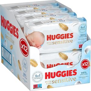 Lingettes pour bébé sans parfum, sans alcool, Huggies Extra Care Sensitive et Extra Douces pour un usage quotidien - Product Image 1
