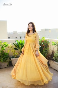 Robe longue Anarkali Lehenga Choli ethnique haut de gamme pour femmes, sans plis, tenue de soirée pakistanaise et indienne - Product Image 4