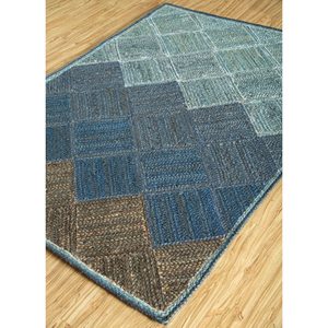 พรมปูพื้นทรงสี่เหลี่ยมผืนผ้าลายเรขาคณิต Nomadic Threads รุ่น PDJT-260 สีน้ำเงิน ทำจากเส้นใยป่านปอแบบทอเรียบ เหมาะสำหรับทางเดิน ห้องโถง ทางเข้าบ้าน และข้างเตียง - Product Image 2