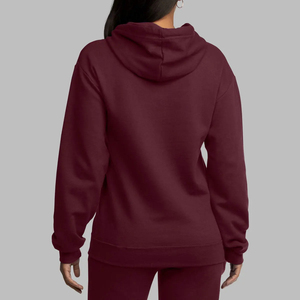 Sudadera con Capucha Color Granate para Hombre, Corte Regular, Algodón French Terry, Diseño Casual de Color Sólido con Bolsillos, Ropa de Otoño - Product Image 5