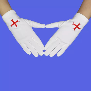 Gants maçonniques de haute qualité 100% coton avec broderie, couleurs et logo personnalisables, gants de sport respirants pour les francs-maçons - Product Image 6