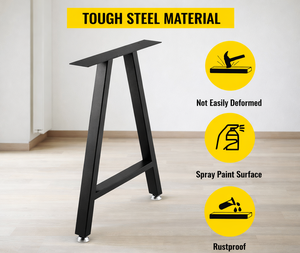 Pieds de table en métal traditionnels en forme de A pour meubles de salle à manger, décoration intérieure, base noire, capacité de charge de 1200 lb, pied de table en métal DIY EDPTBL008 - Product Image 4