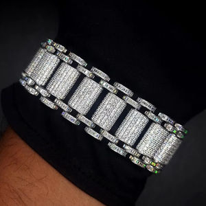 สร้อยข้อมือเพชรห้องปฏิบัติการขนาด26มม. พร้อม VVS CUT IGI ได้รับการรับรองว่าเป็น925สีทอง10K สีเหลืองสีขาวและดอกกุหลาบ - Product Image 1