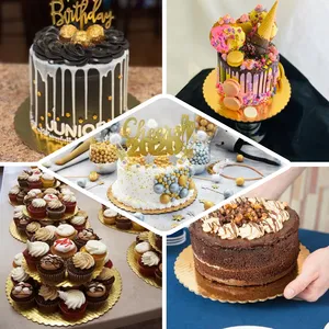 Présentoir à desserts et gâteaux en métal poli et doré de grande taille de qualité supérieure - Product Image 5