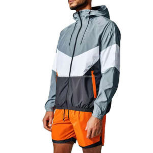 Conjunto de Pantalones Cortos y Chaqueta Cortavientos Estampados de Invierno en Color Sólido para Hombre, Traje Impermeable de Corte Regular con Cordón Ajustable, Estilo Urbano - Product Image 2