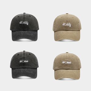 2025 Nueva gorra de béisbol con parte superior suave bordada de <span class=keywords><strong>Mama</strong></span> Daddy Old Retro Sunscreen Washed Duckbill Cap - Product Image 1