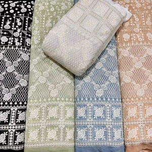 Excellent Quality Embroidery Georgette Fabric Perfect for Party Wear and Wedding Dresses Available at Wholesale Price - Product Image 1