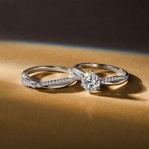 Ensemble de bagues de fiançailles Jeulia Twist Star avec diamant rond taillé - Product Image 4