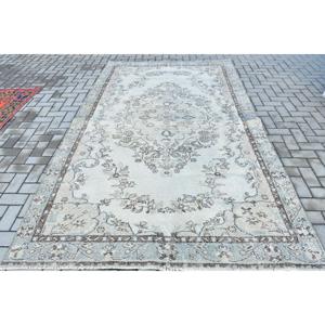 Grand tapis turc, tapis vintage 5,8x9,8 pieds, tapis oriental en laine gris - Product Image 1