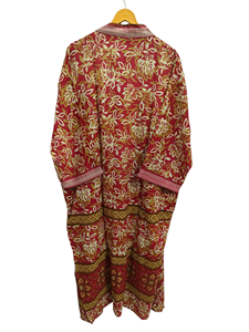 ชุดบิกินี่ชุดคลุมสำหรับกลางคืนเสื้อคลุมยาวแบบเย็บต่อกันชุดกิโมโนทำด้วยมือสไตล์วินเทจผ้าไหมส่าหรี - Product Image 6