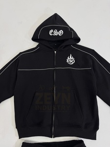 Survêtement coupe-vent d'hiver en nylon de haute qualité pour hommes, ensemble de sport imprimé avec pantalon à capuche en nylon personnalisé, grande taille avec logo - Product Image 3