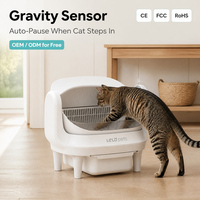 Bac à litière automatique pour chat, à ouverture supérieure, autonettoyant, électrique, avec capteur intelligent, grande capacité 65L, application WiFi, OEM