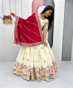 Venta al por mayor precio de moda Georgette hilo secuencia trabajo Lehenga Choli estilo pakistaní Salwar Dupatta fiesta Ropa Étnica - Product Image 5