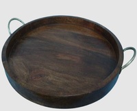 Bol de plateau de service à chocolat et à dessert en bois et en métal de style arabe 100% sans danger pour le Ramadan et Diwali prix de gros