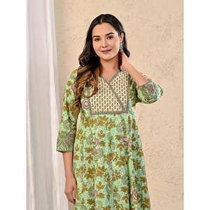 Vestido Casual de Algodón Estampado Pista para Mujer, Estilo Hippie Elegante, Cintura Natural, Transpirable, Largo hasta el Suelo, ODM 5XL - Product Image 1