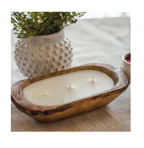 Bougeoir en bois d'acacia pour décorations de maison et de mariage Bol à bougie en bois avec accent de Noël - Product Image 4