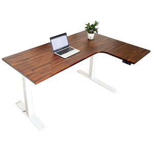 FlexiCorner Contemporary Lift Table Acacia Wood with 3-Joint <b>Electric</b> Legs FLD025 - Product Image 1