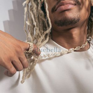 Venta caliente 925 Plata de Ley 14K chapado en oro blanco VVS moissanita helado griego llavero Hip Hop Baguette estilo cubano - Product Image 4