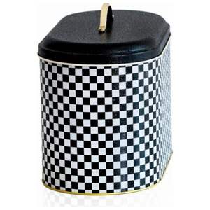 Patrón de tablero de ajedrez 9.8L Caja de pan de metal con asa 178x338x200mm Almacenamiento y contenedor de alimentos - Product Image 2