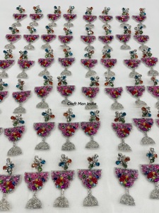 Pendientes colgantes bohemios coloridos con cuentas de flores de cristal para mujer, cuentas étnicas hechas a mano, joyería colgante - Product Image 4